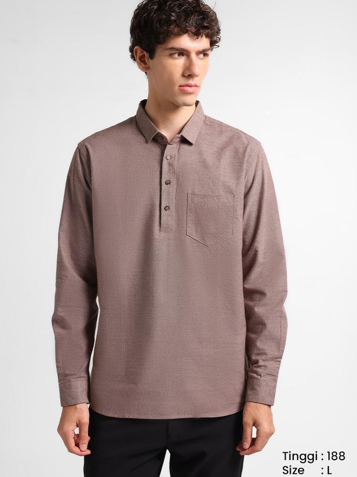 MANZONE - Kaos Lengan Panjang Pria HUDSON - BROWN