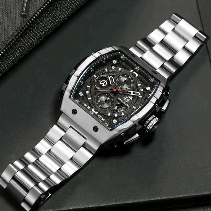 [Buy 1 Get 1 !!! Evans Jayden Jam Tangan 9554-1 Rantai Stainless Kaca Sapphire Water Resistant 5ATM