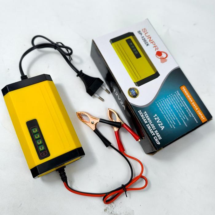 Adaptor Charger Aki Pengisi Daya Cepat Aki Sunpro SP-1202X 12V2A 12Volt 2Ampere 220Watt Lead Acid Ba