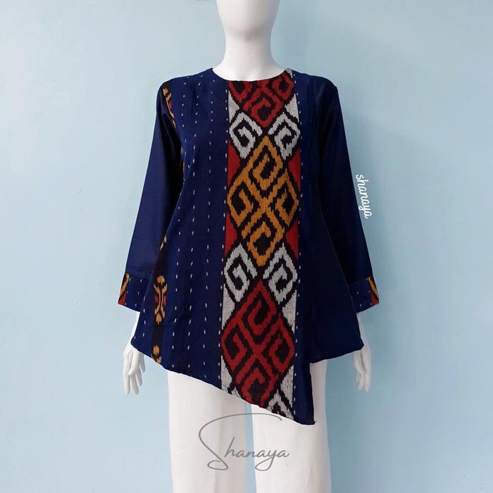 Shanaya Baju Batik Wanita Us Marun Navy Tenun Belakang Toyobo Batik Kerja Batik Kuliah Kasual Us Bat
