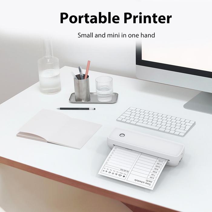 A4 Printer termal portabel Mini, Printer kertas termal A4 USB