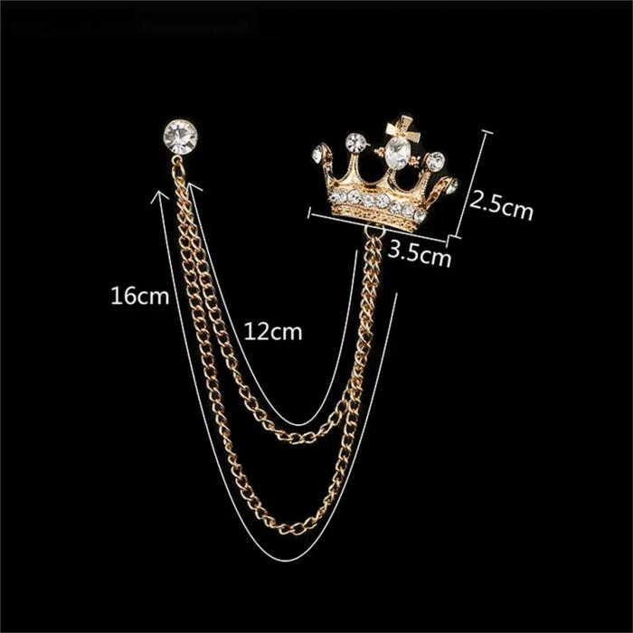 Bros Rantai Jas Pria Crown Lapel Pin Bros Jas Pin Jas Pria Wanita Bross Jas Pria Bros Pin Rantai Jas