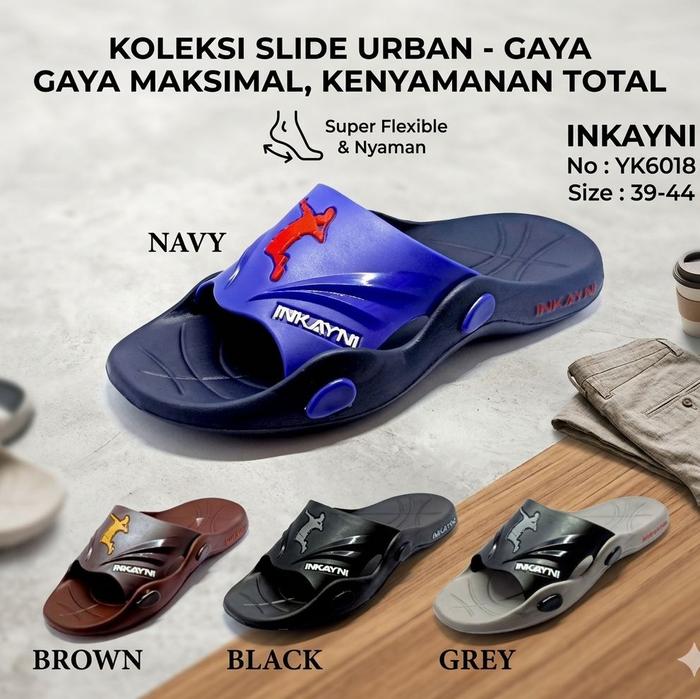 Inkayni 6018, Sandal Slop Pria Kasual