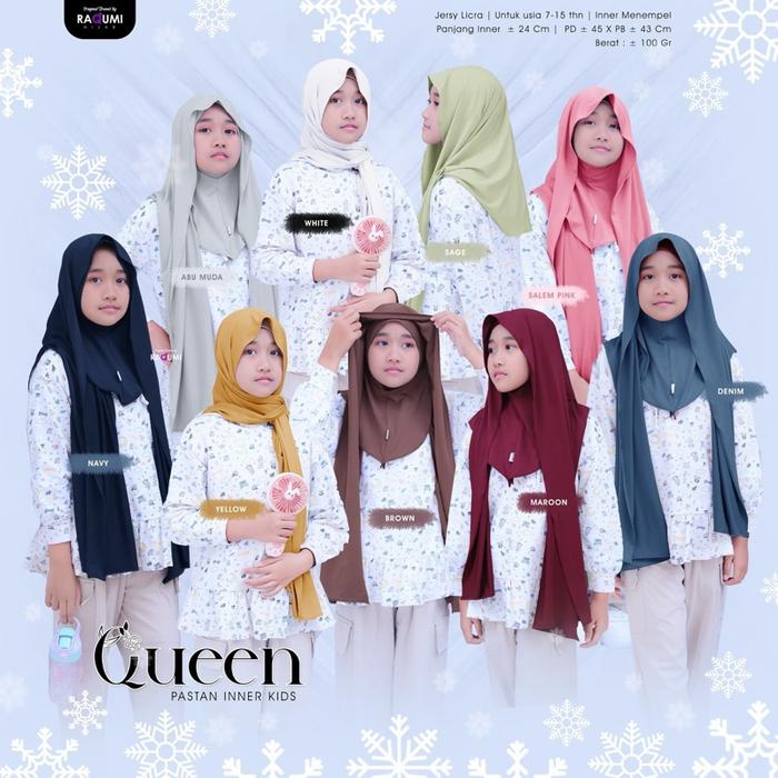 Raqumi hijab// Pashmina anak pashmina inner// Queen pashmina instan Ori by Raqumi Hijab