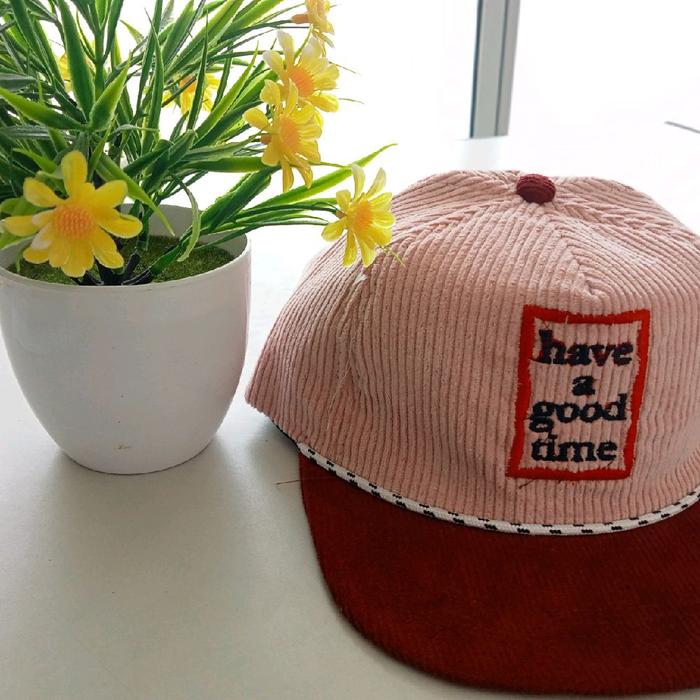 Cudoray Topi Hat Caps Simple dengan Motif Have a Good Time dan Desain Merah dan Pink
