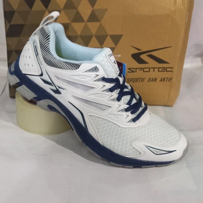 sepatu running Spotec dronic original putih biru dongker