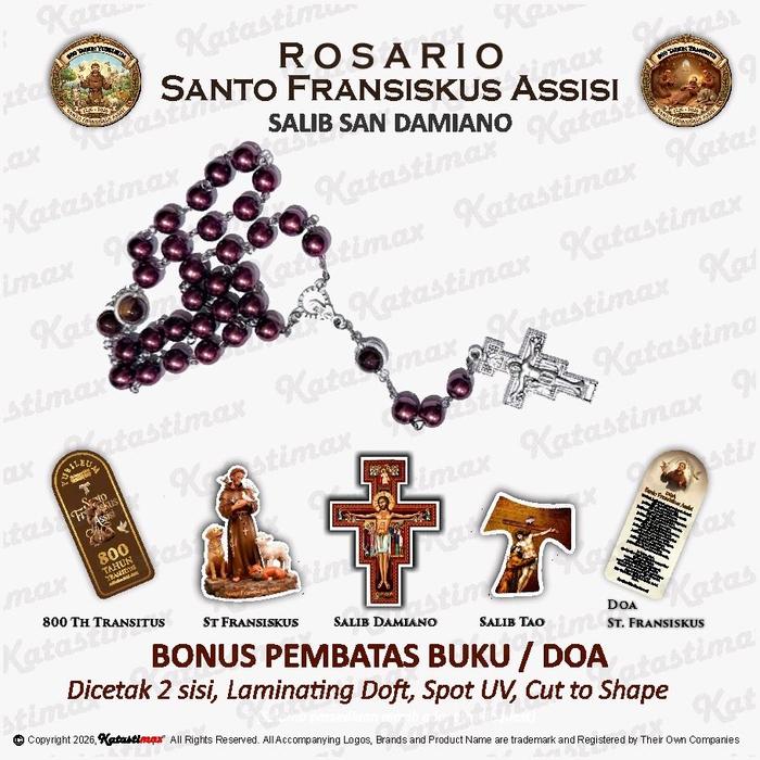 Rosario St Fransiskus Assisi dengan Salib San Damiano. (bukan Rosario pada umumnya 50 butir). Bonus
