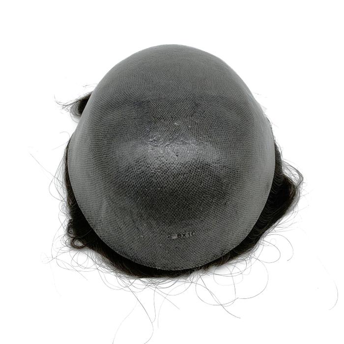 Wig Pria Rambut Manusia Rambut Palsu Kulit Tipis Pu Wig Pria