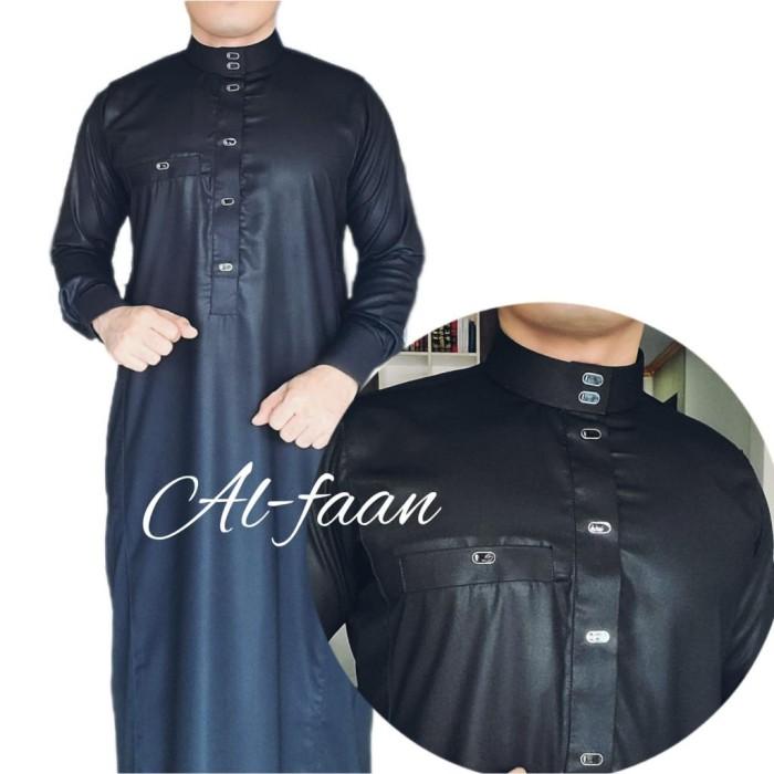 Jubah Al Faan Pria Slimfit Model Haramain - Hitam, S