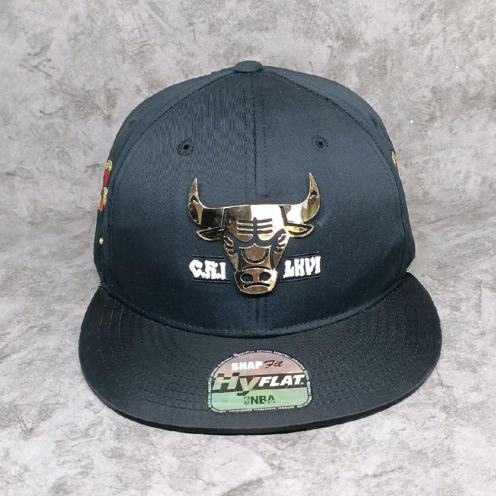 Topi NBA Chicago Bulls Besi Plat Second Original Branded