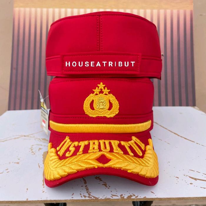 topi merah pamen merk zona premium custom nama