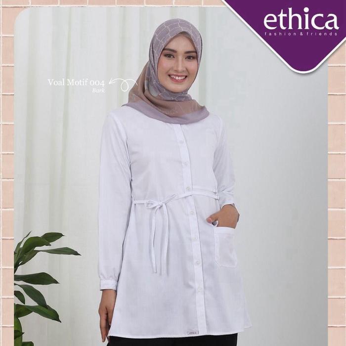 NAOMI UNIFORM 01 ETHICA / BAJU TUNIK PUTIH WANITA / TUNIK PUTIH KATUN