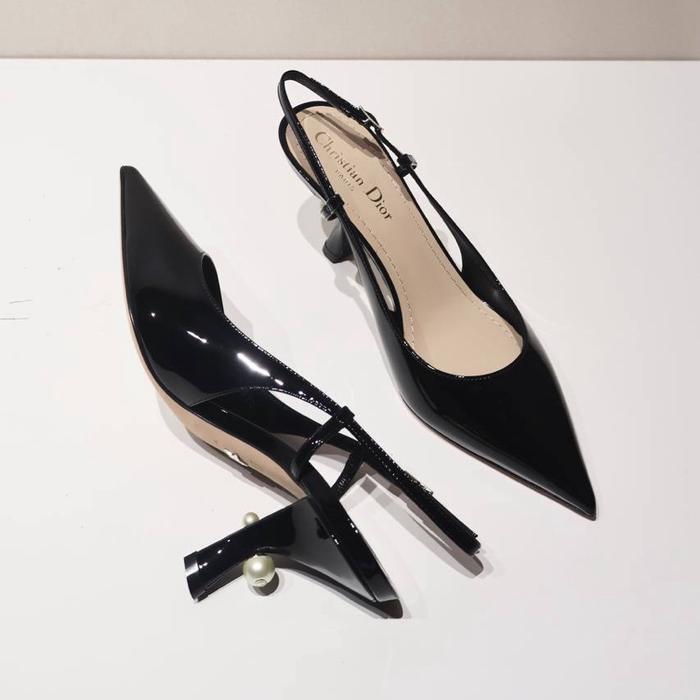 Christian dior tribales slingback pumps in black patent
