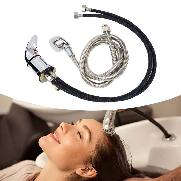 Stainless Salon Shampoo Bed Faucet Salon Shampoo Bed Faucet Fullset Kran Air Panas Dan Dingin Shower
