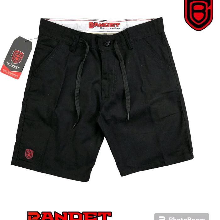 REAL beli 1 dapat 2 Celana Keren Chinos & Brodshort Cowok Atas Lutut Celana Fashion Pria Hitam & Bei