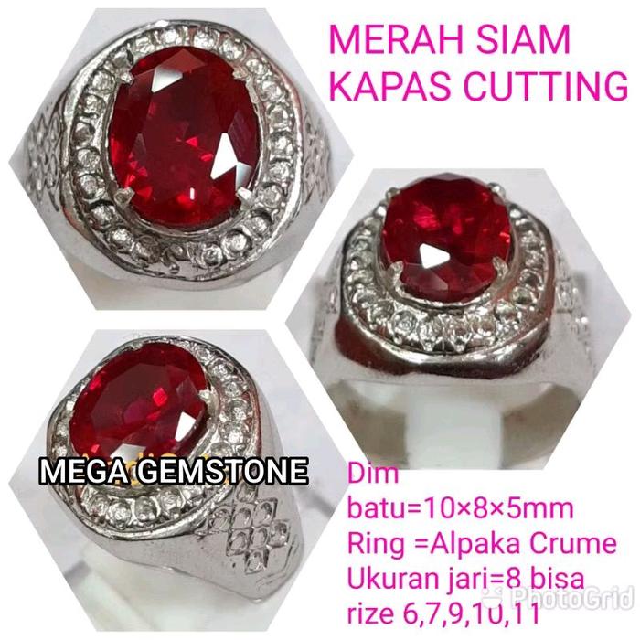 CINCIN BATU MERAH SIAM KAPAS CUTTING TOP CRYSTAL MEWAH
