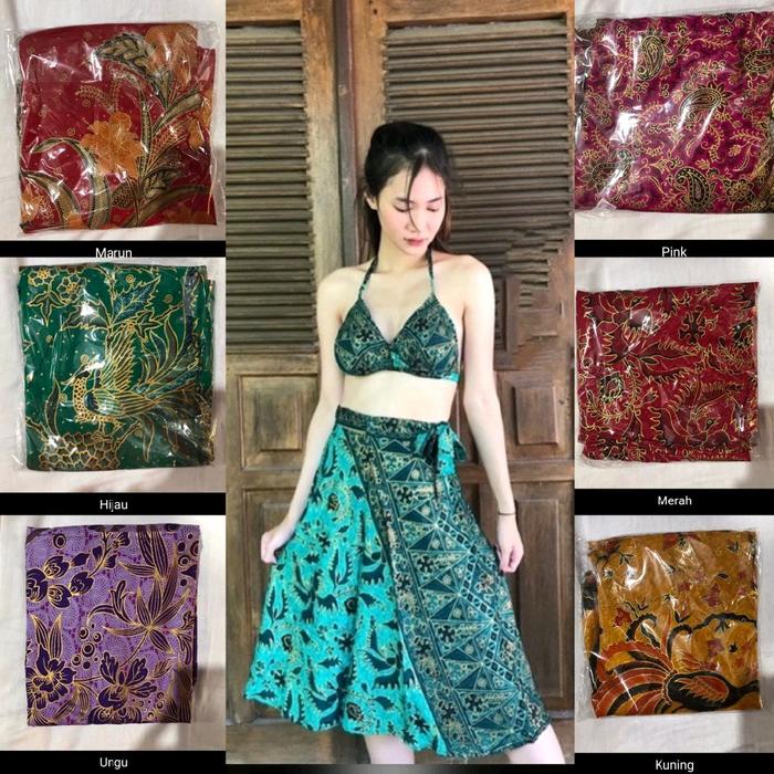 Set Sexy Seksi Batik Sukawati Setelan Bra Top BH Rok Skirt Toska Tosca Hijau Ungu Maroon Pink Merah 