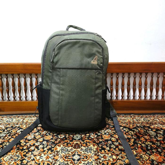 tas ransel kangol backpack tas ransel warna hijau hitam