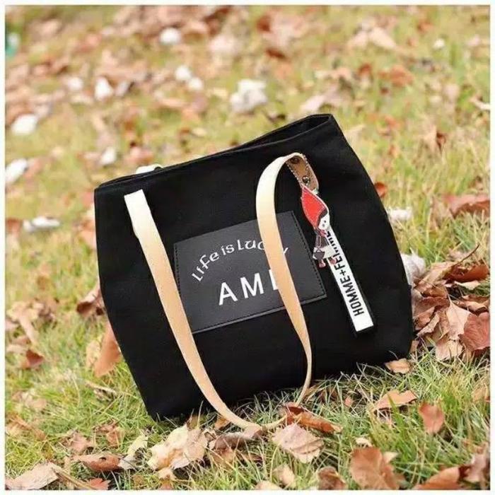 [ PROMO ] TAS TOTE BAG AML - PAKAI RESLETING TAS TOTE BAG WANITA TERBARU ELEGAN LUCU TERMURAH / [[ B