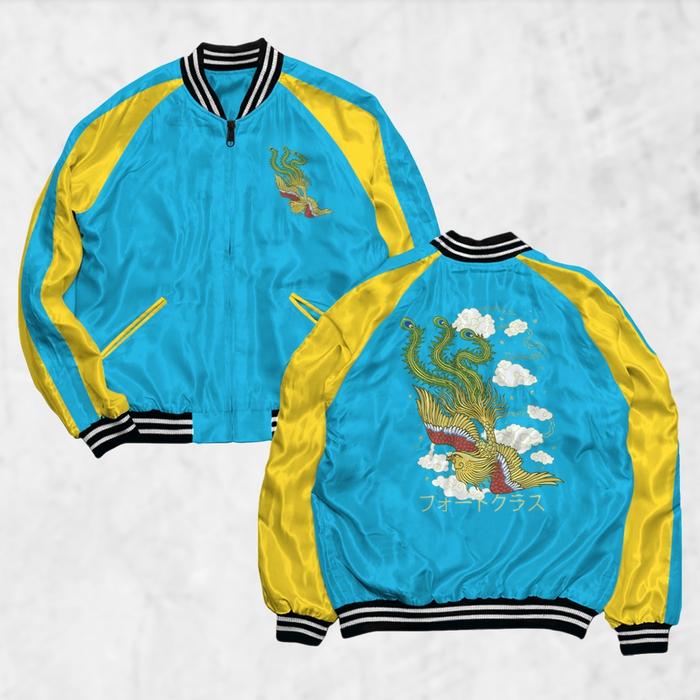 Fortklass Jaket Sukajan PHOENIX Sablon Jaket Pria Wanita Distro Unisex Japan Premium Original