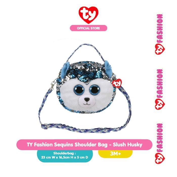 TY Fashion Sequins Shoulder Bag Slush Husky - Tas Boneka Anjing Husky