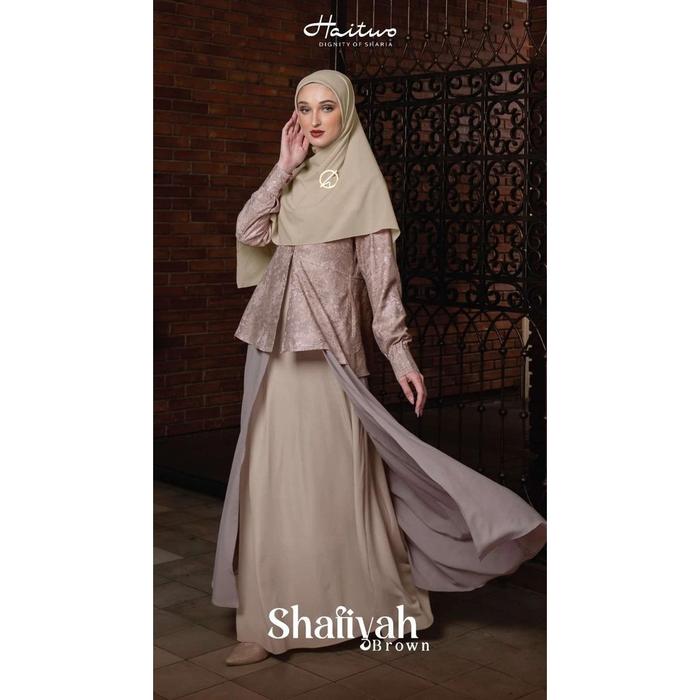 HAITWO SHAFIYAH CHERRY DAN  BROWN   Gamis SET OUTER