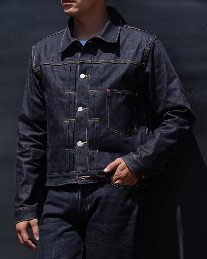 Mihane Jeans - Jacket Pria Denim - HARDLOOM Type I Cinchback 14oz Sanforized