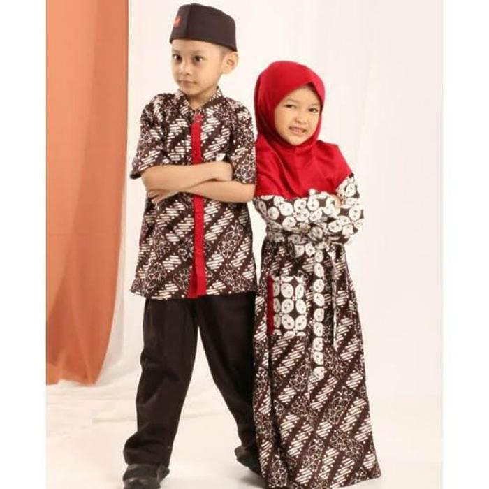 Busana Muslim Anak Dannis TA BTK ANTIQ No 4 Baju Batik Anak Laki Laki dan Perempuan Model Terbaru