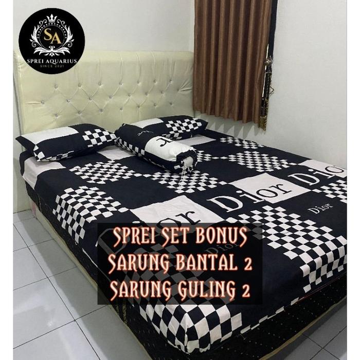 SPREI HITAM PUTIH SPREI AESTHTIC UKURAN 180/160 SPREY HOMEMADE