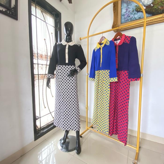 Gamis SNQ  Impor Mewah Murah Kerah Payet dengan Kancing Depan 88-816