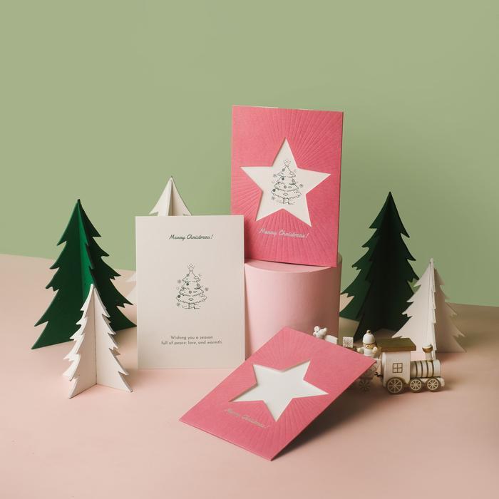 Merry Christmas Tree Greeting Card / Kartu Ucapan Natal / Custom Hadiah Xmas Letterist