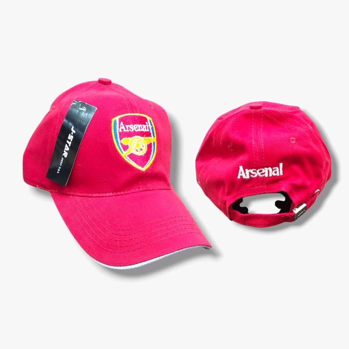 Topi Arsenal Merah dengan Logo Arsenal