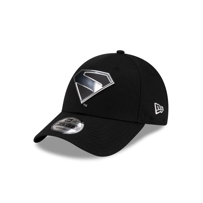 New Era Topi Superman Hitam 9FORTY Adjustable dengan Patch Reflektif Black