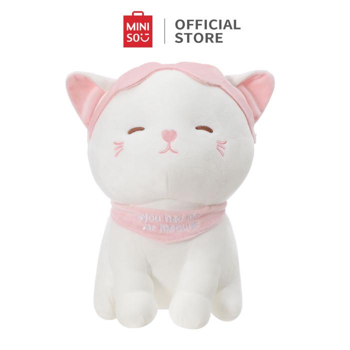 Miniso Boneka Lucu Kucing Boneka Lembut Mainan Mewah Kucing dengan Penutup Mata Kado Anak Plush Toy