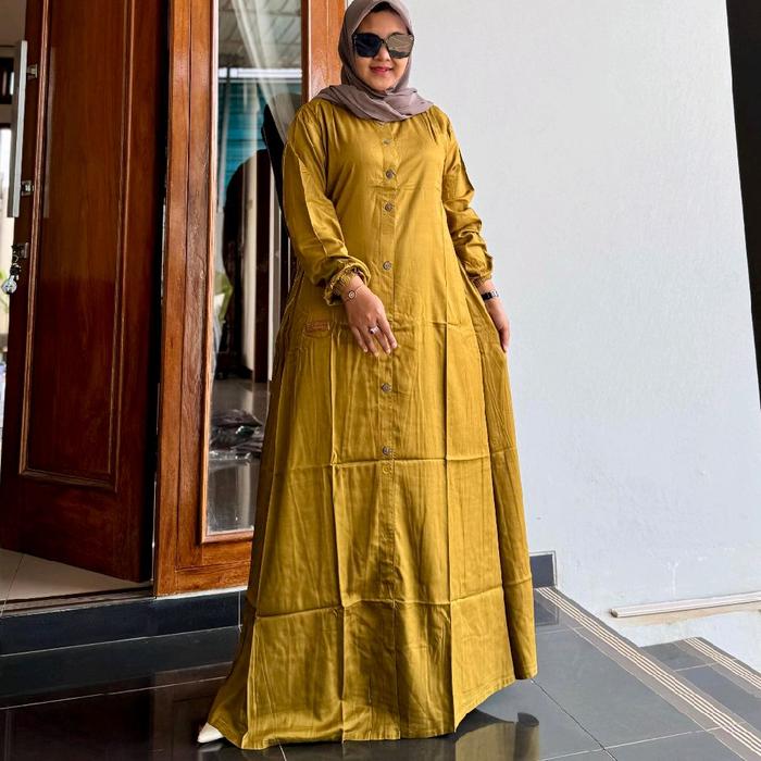 Dres gamis muslim wanita azwa saulin store rayon twil premium