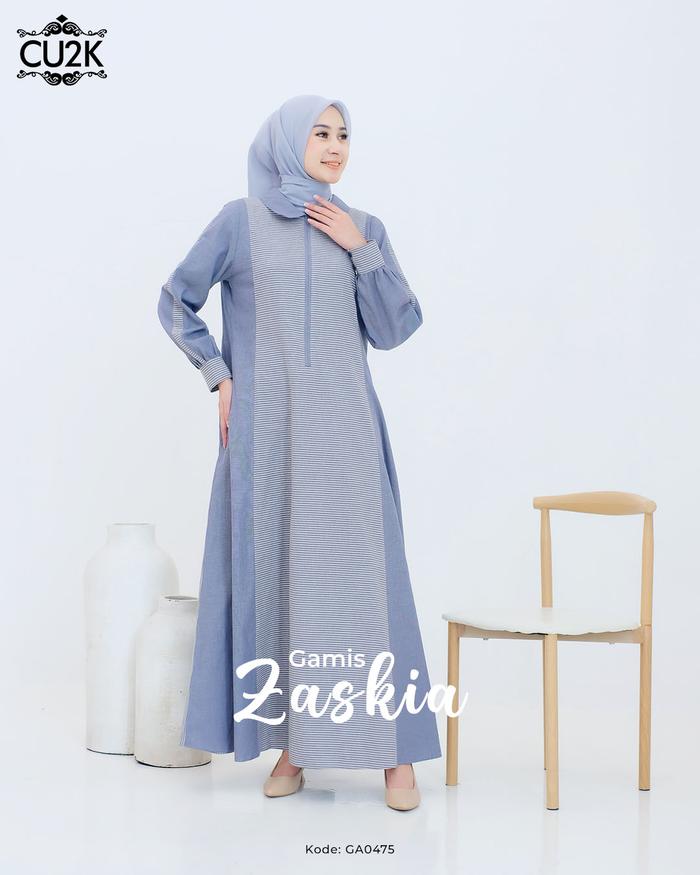 CU2K Dress Maxi Katun Zaskia Nyaman dipakai Gamis Lebaran