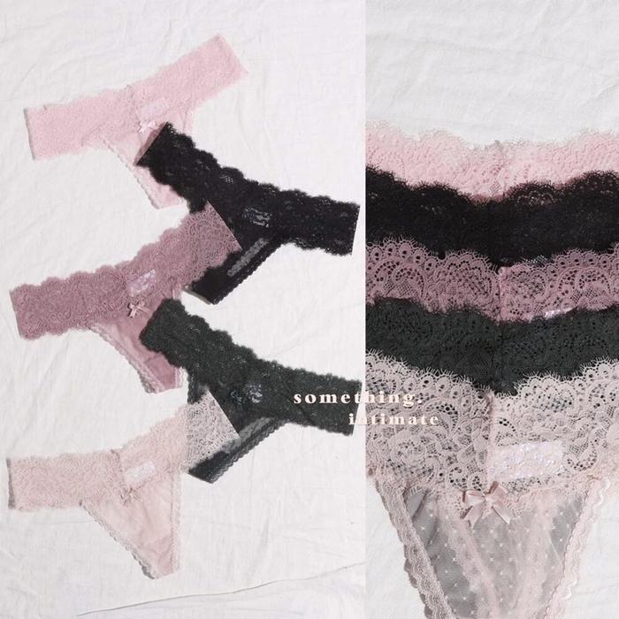 VS THE LACIE SOLANGE Floral Lace Panty Underwear / Sexy Panties Lingerie Semi Thong Gstring Victoria