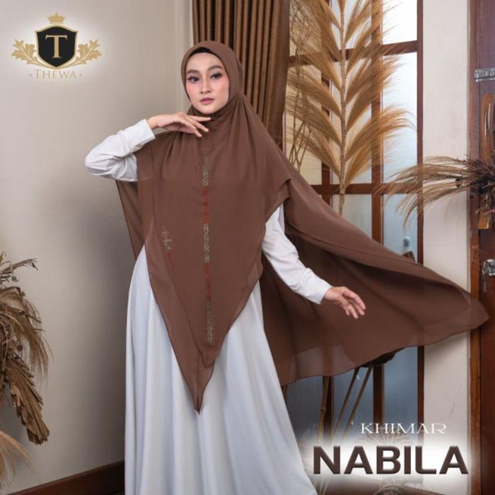 Dapatkan Thewa Khimar Nabila Payet Ori Thewa/Khimar Payet Jilbab Instan Kerudung Syari