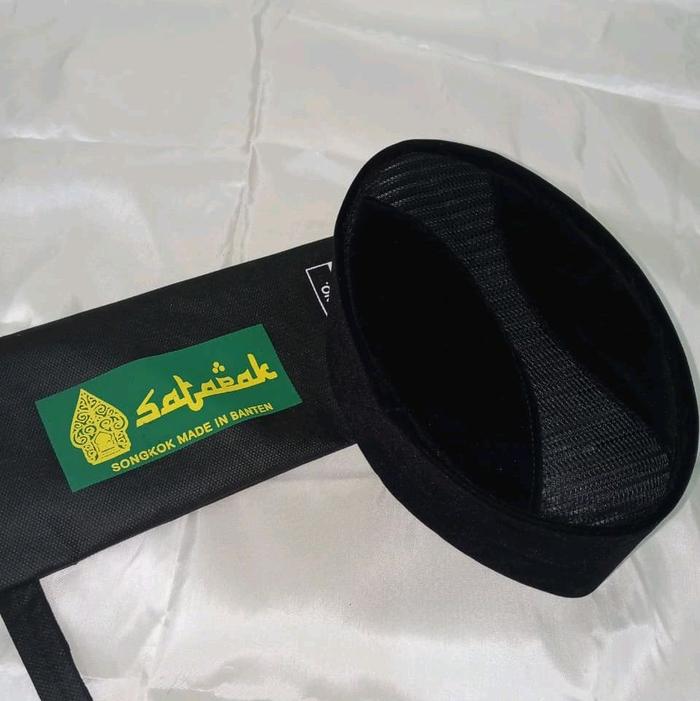 SATAPAK || Peci Songkok Nasional khas Banten || SUTRA || ( AC Bulan ) Hitam