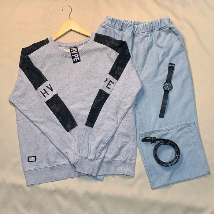 HVPE Crewneck Pria Wanita Atasan Panjang 67cm Lebar 58cm Stylish & Nyaman