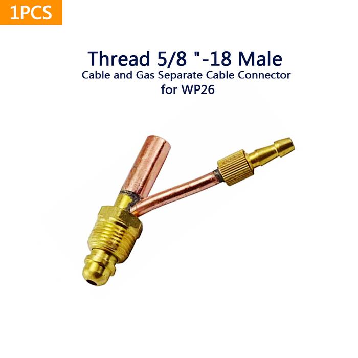 TIG Torch Connector Thread 5/8 "-18 Male Cable and Gas Separate TIG