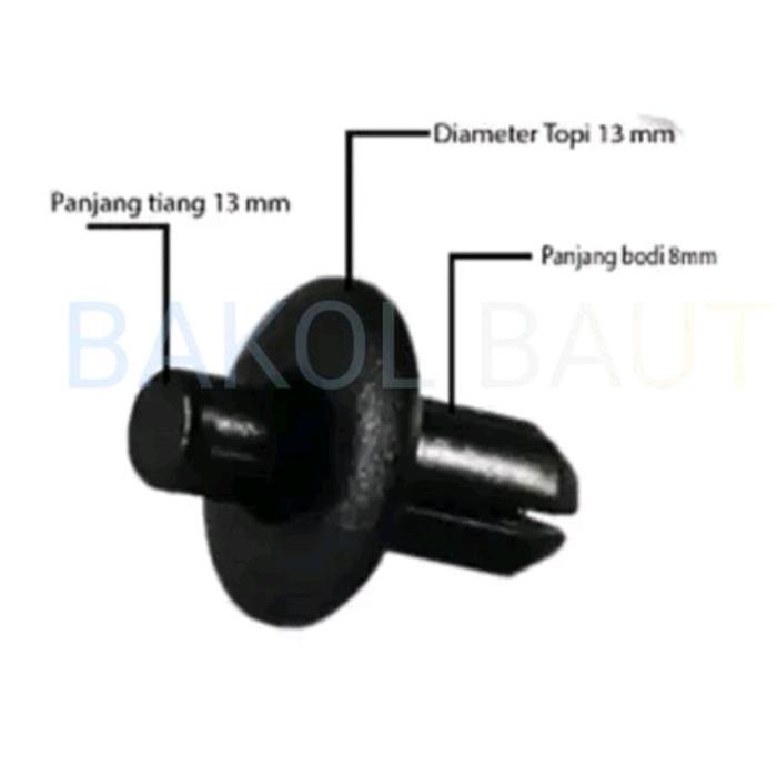 BAUT KANCING NMAX/KLIP PLASTIK RIVET BODY YAMAHA NMAX-100pcs