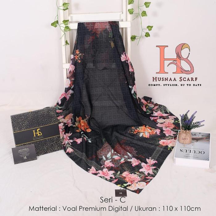 Isi 2 hijab husna motif kemasan box digital printing!!