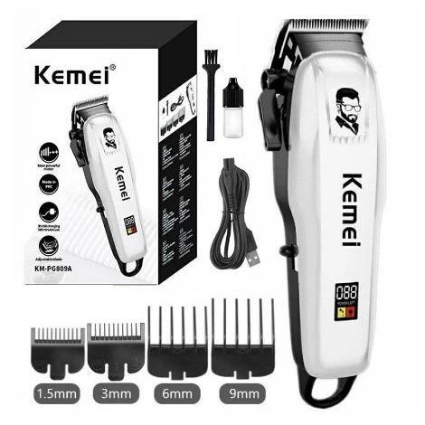 Hadiah gratisMesin Cukur Rambut Cas Profesional Paket Barbershop KEMEI KM-PG809A Indikator Baterai L