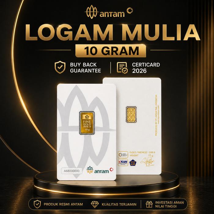 10 GR (GRAM) GOLDBAR/LOGAM MULIA/LM/EMAS BATANGAN ANTAM BERSERTIFIKAT - 10 g Retro