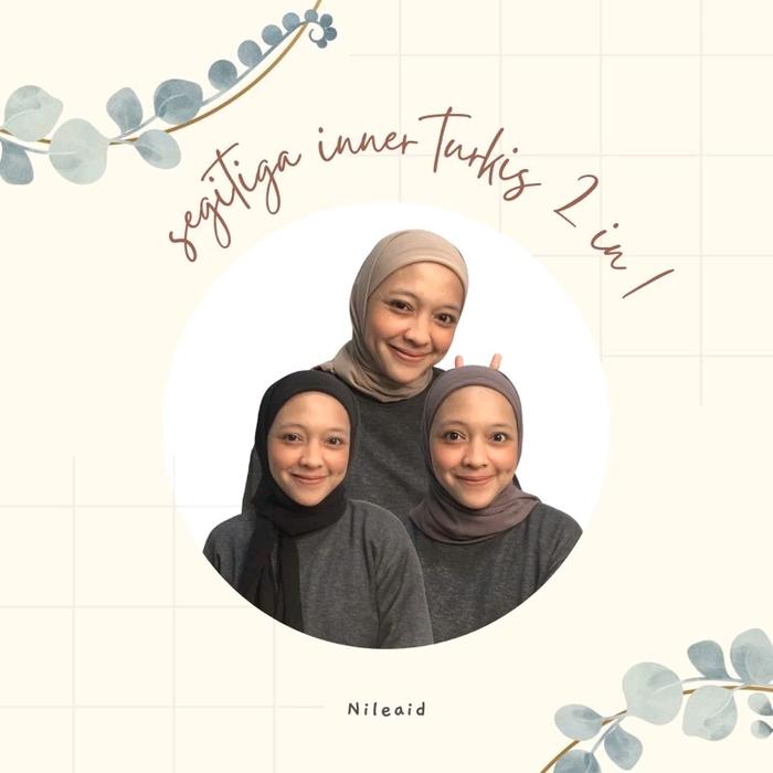 Segitiga inner turkis 2 in 1 layer segitiga inner 1 layer segitiga inner turkis premium Jilbab