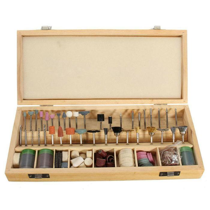 228PCS Electric Grinding Head Dremel Rotary Tool 1/8" Shank Sanding Polish Accessory Bit Set with Wo
