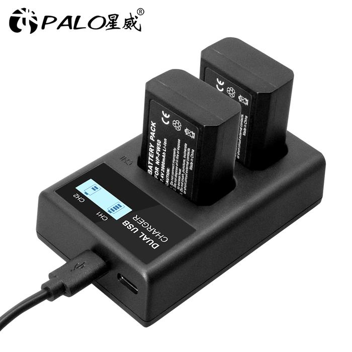 PALO LCD USB charger for Sony FW50 NP FW50 NP-FW50 NPFW50 battery