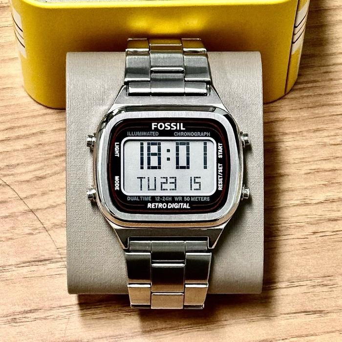 Fossil FS5844 Stainless Steel Retro Digital Watch