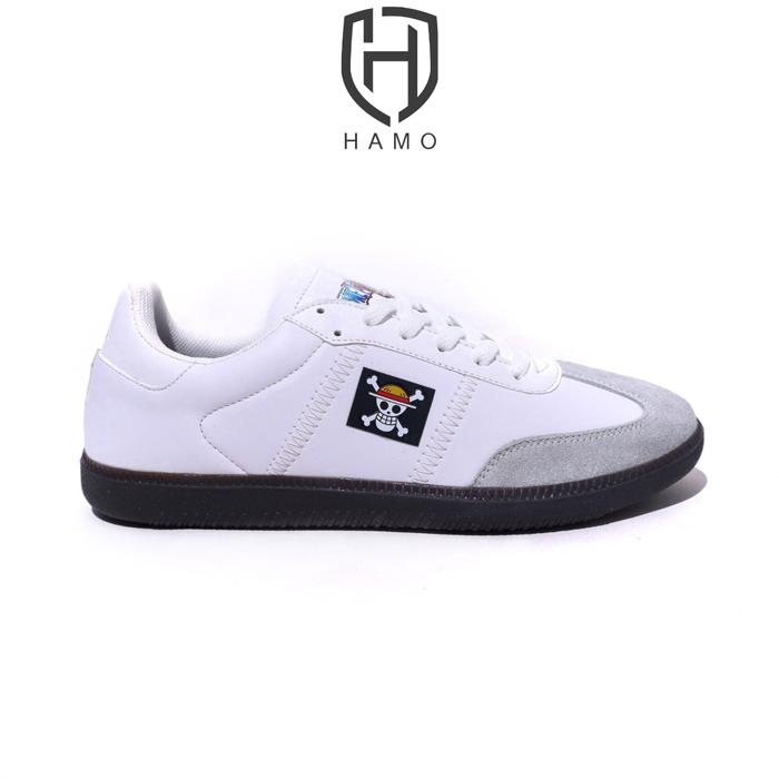 HAMO Sepatu Casual Venus One Piece White Unisex Sneakers Pria Canvas Material Piu & Mesh Sole Ruber 